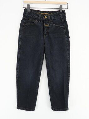 Vintage Girbaud Jeans‎ Youth 8 Black Dark Wash Tapered High Rise Denim 90s